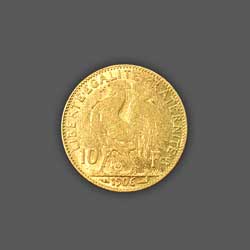 10 Francs GOLD - 1906 back
