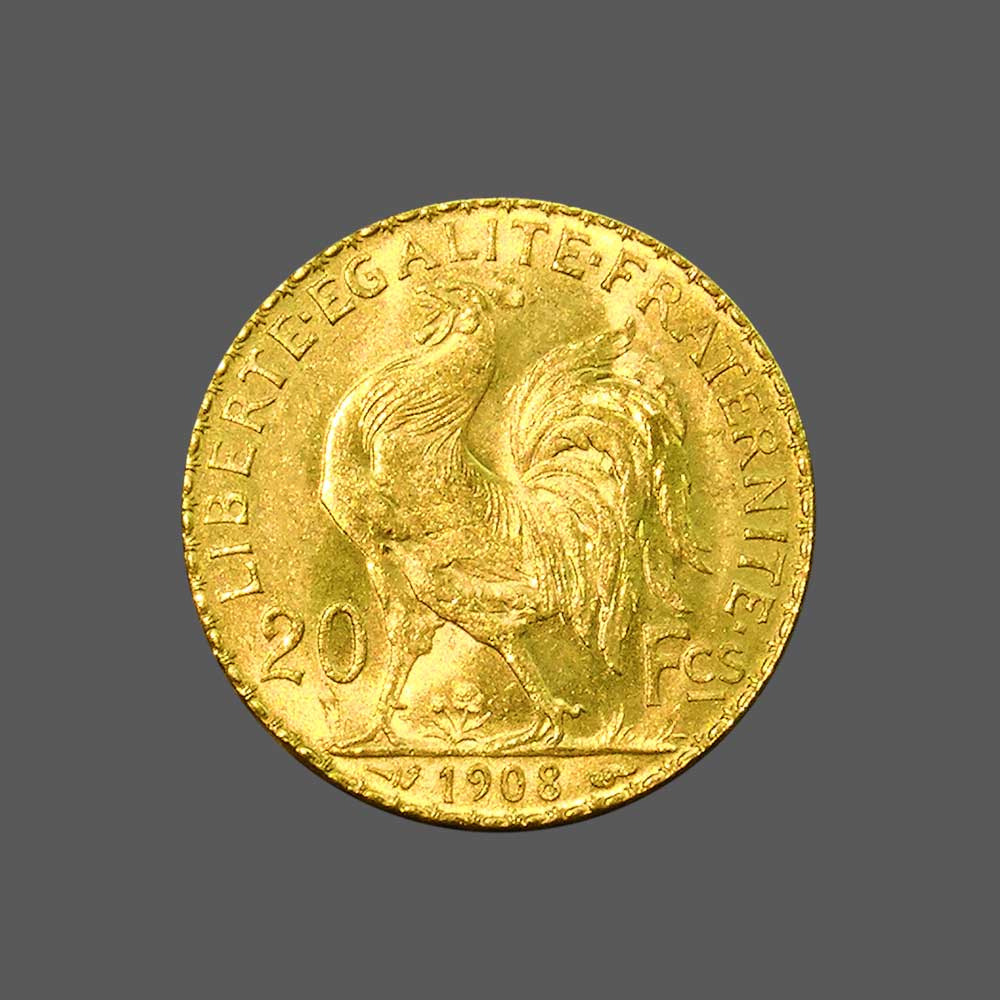 20 Francs GOLD - 1924 back